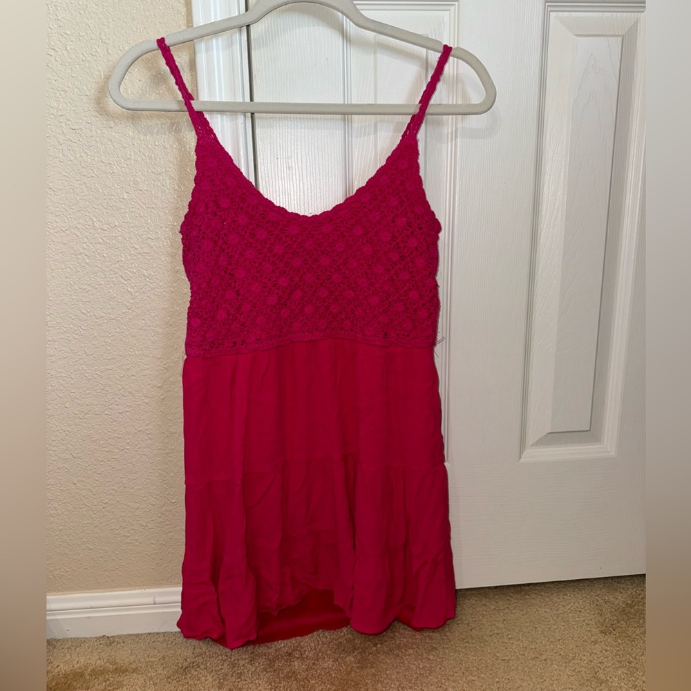 Hot Pink Crochet Dress